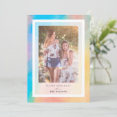 Rainbow Gradient Weihnachts-Weihnachtsfotokarte Einladung (Stehend Vorderseite)