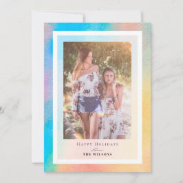 Rainbow Gradient Weihnachts-Weihnachtsfotokarte Einladung