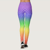 Rainbow Gradient White Heart Pattern Leggings (Rückseite)