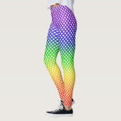 Rainbow Gradient White Heart Pattern Leggings (Links)