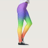Rainbow Gradient White Heart Pattern Leggings (Rechts)
