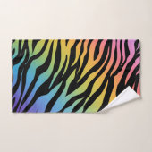 Rainbow Gradient Zebrastreifen Drucken auf Schwarz Badhandtuch Set (Handtuch)