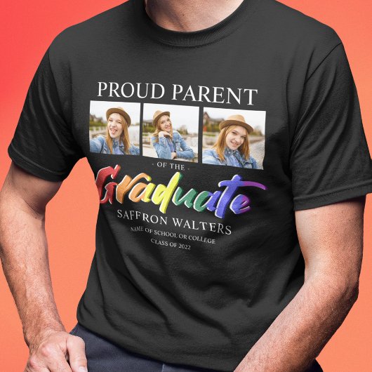 Rainbow Graduate 3 Foto Abschluss T-Shirt