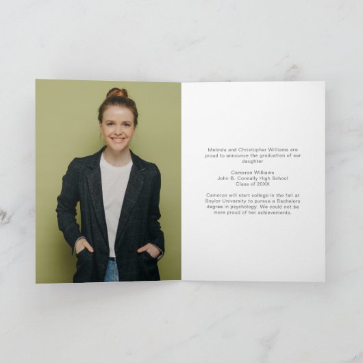 Rainbow Graduate Foto 2025 Gefundener Abschluss Ankündigung (Innenseite)