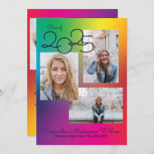 Rainbow Graduation Foto Announcement Einladung (Vorne/Hinten)