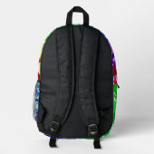 Rainbow Graffiti Schultasche Bedruckter Rucksack (Rückseite)