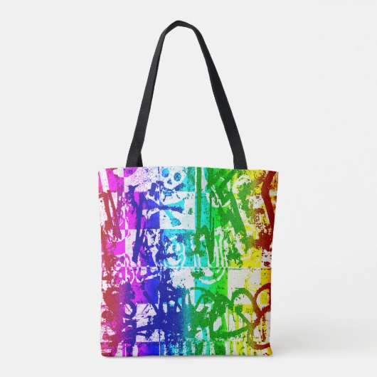 Rainbow Graffiti Tote Bag Tasche (Rückseite)
