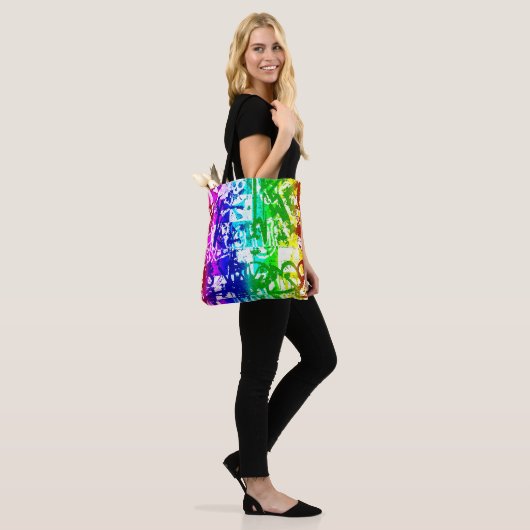 Rainbow Graffiti Tote Bag Tasche (Am Model)