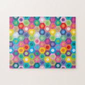 Rainbow Granny Honecomb Hexagon Muster Puzzle (Horizontal)