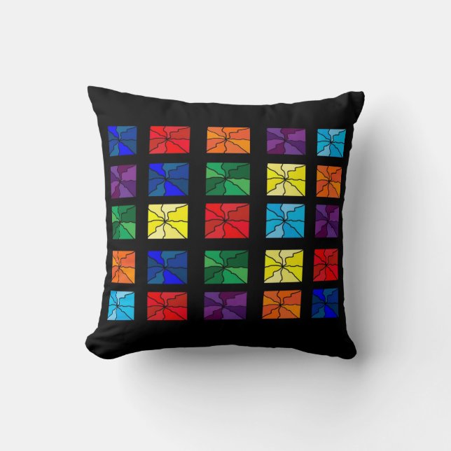 Rainbow Granny Squares Pillow Kissen (Vorderseite)