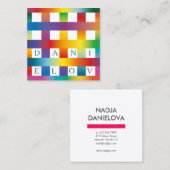 Rainbow Graphical PAttern Quadratische Visitenkarte (Vorne/Hinten)