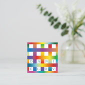 Rainbow Graphical PAttern Quadratische Visitenkarte (Stehend Vorderseite)