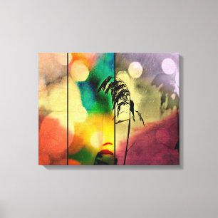 Rainbow Grass Drama Wrapped Canvas Leinwanddruck