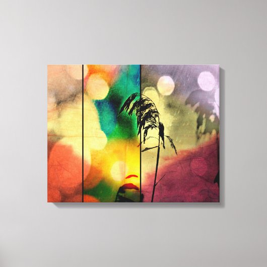 Rainbow Grass Drama Wrapped Canvas Leinwanddruck (Vorderseite)