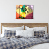 Rainbow Grass Drama Wrapped Canvas Leinwanddruck (Insitu (Schlafzimmer))
