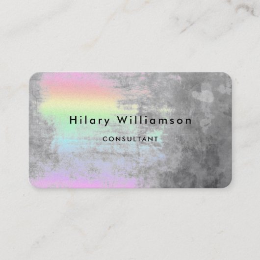 Rainbow Gray Pastel Business Card Visitenkarte (Vorderseite)