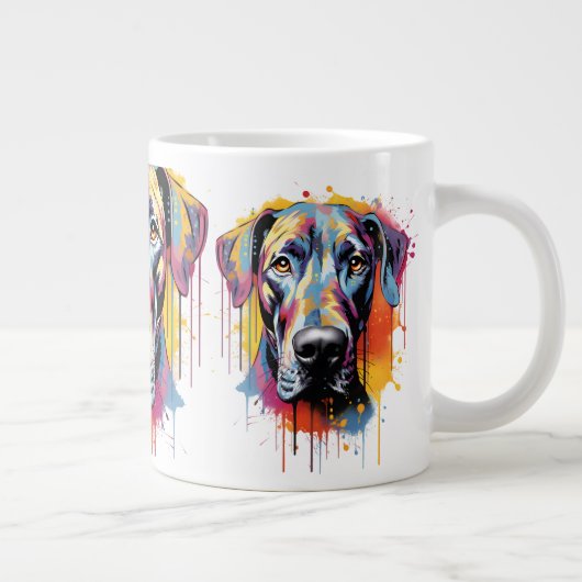 Rainbow Great Dane Jumbo-Tasse (Rechts)
