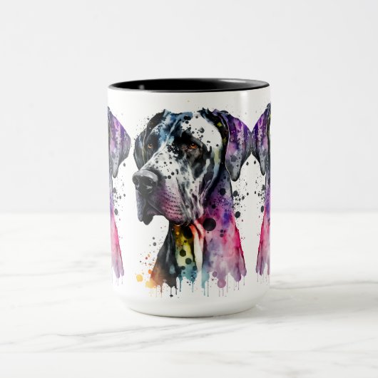 Rainbow Great Dane Tasse (Zentrum)