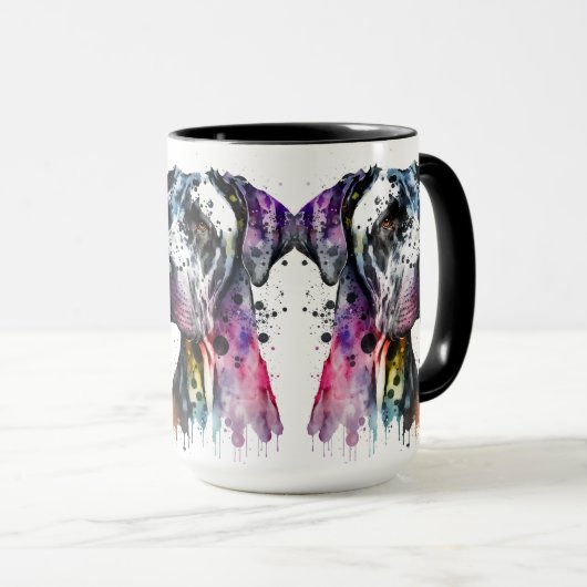 Rainbow Great Dane Tasse (VorderseiteRechts)