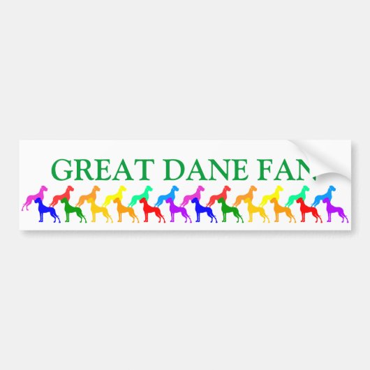 Rainbow Great Danes Autoaufkleber (Vorne)