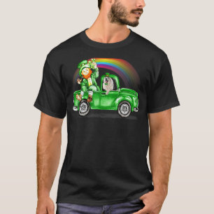 Rainbow Great Pyrenees Leprechauns Green Truck Pat T-Shirt