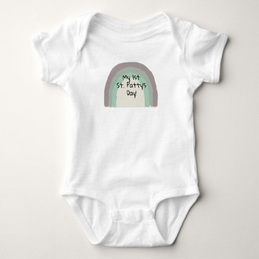 Rainbow Green Ombre Painting Baby Bodysuit Baby Strampler (Vorderseite)