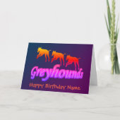 Rainbow Greyhounds Personalisiert Geburtstag Karte (Vorderseite)