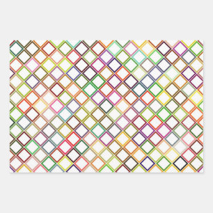 Rainbow Grid Geschenkpapier Set