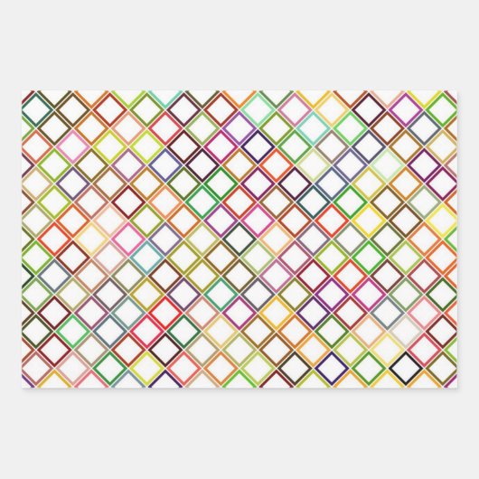 Rainbow Grid Geschenkpapier Set (Vorderseite)