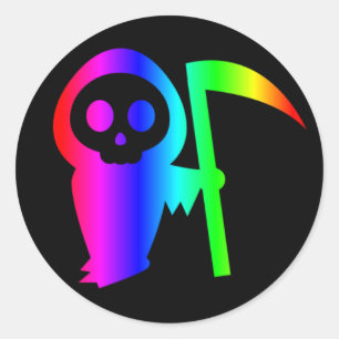 Rainbow Grim Sensenmann Drei Aufkleber