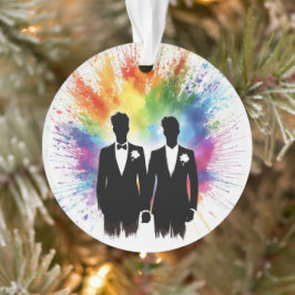Rainbow Grooms Erste Weihnachten Ornament