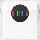 RAINBOW große runde Sticker / schwarz (Tasche)