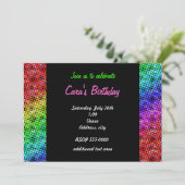 Rainbow Grunge Halftone Party Club Einladung (Stehend Vorderseite)