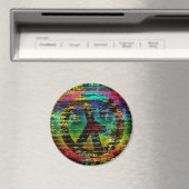 Rainbow Grunge Peace Magnet, farbenfroh Magnet (In Situ (Geschirrspüler))