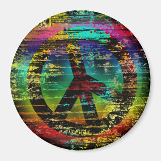 Rainbow Grunge Peace Magnet, farbenfroh Magnet