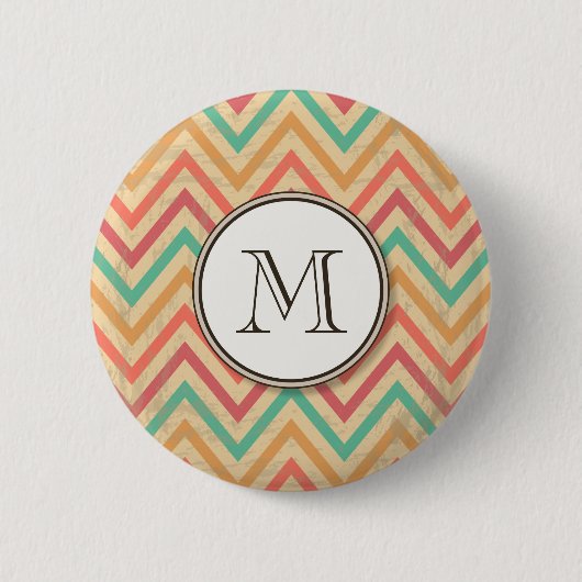 Rainbow Grunge Zigzag Chevrons Button (Vorderseite)