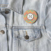 Rainbow Grunge Zigzag Chevrons Button (Beispiel)