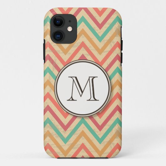Rainbow Grunge Zigzag Chevrons Case-Mate iPhone Hülle (Rückseite)