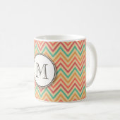 Rainbow Grunge Zigzag Chevrons Kaffeetasse (VorderseiteRechts)