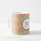 Rainbow Grunge Zigzag Chevrons Kaffeetasse (Vorderseite Links)