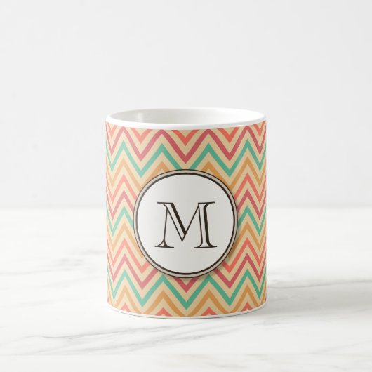 Rainbow Grunge Zigzag Chevrons Kaffeetasse (Mittel)