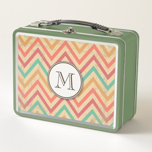 Rainbow Grunge Zigzag Chevrons Lunch Box (Vorderseite)