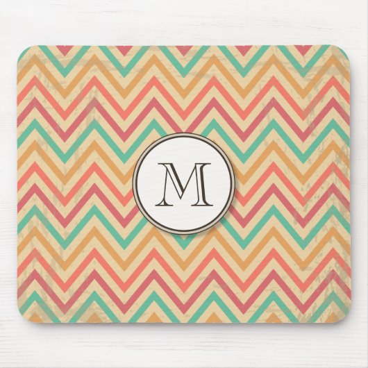 Rainbow Grunge Zigzag Chevrons Mousepad (Vorne)