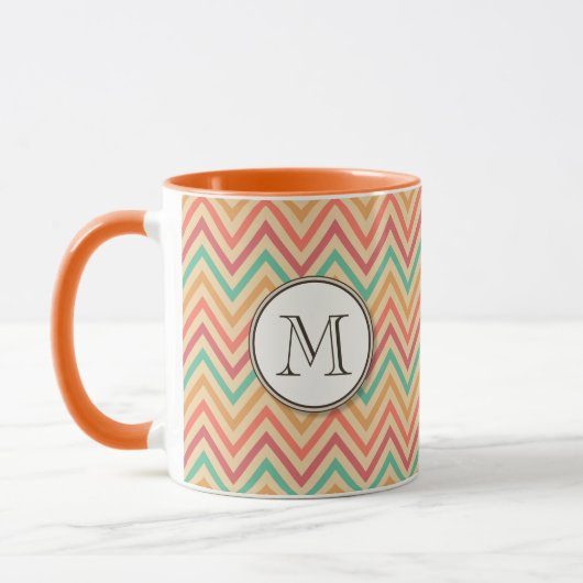 Rainbow Grunge Zigzag Chevrons Tasse (Links)