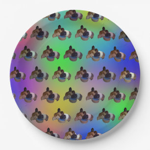 Rainbow-Guinea Pigmentmuster, GeburtstagsTeller Pappteller