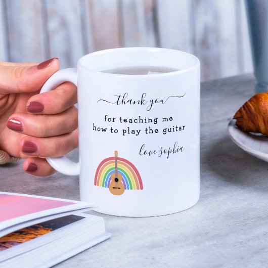 Rainbow Guitar Music Teacher Apprecift Geschenk Kaffeetasse