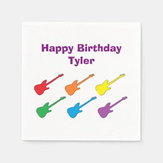 Rainbow Guitar Paper Napkins Serviette (Vorderseite)