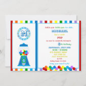 Rainbow Gumball-Party Einladung (Vorderseite)