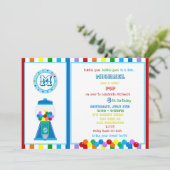 Rainbow Gumball-Party Einladung (Stehend Vorderseite)