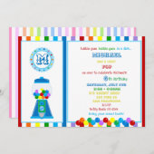 Rainbow Gumball-Party Einladung (Vorne/Hinten)